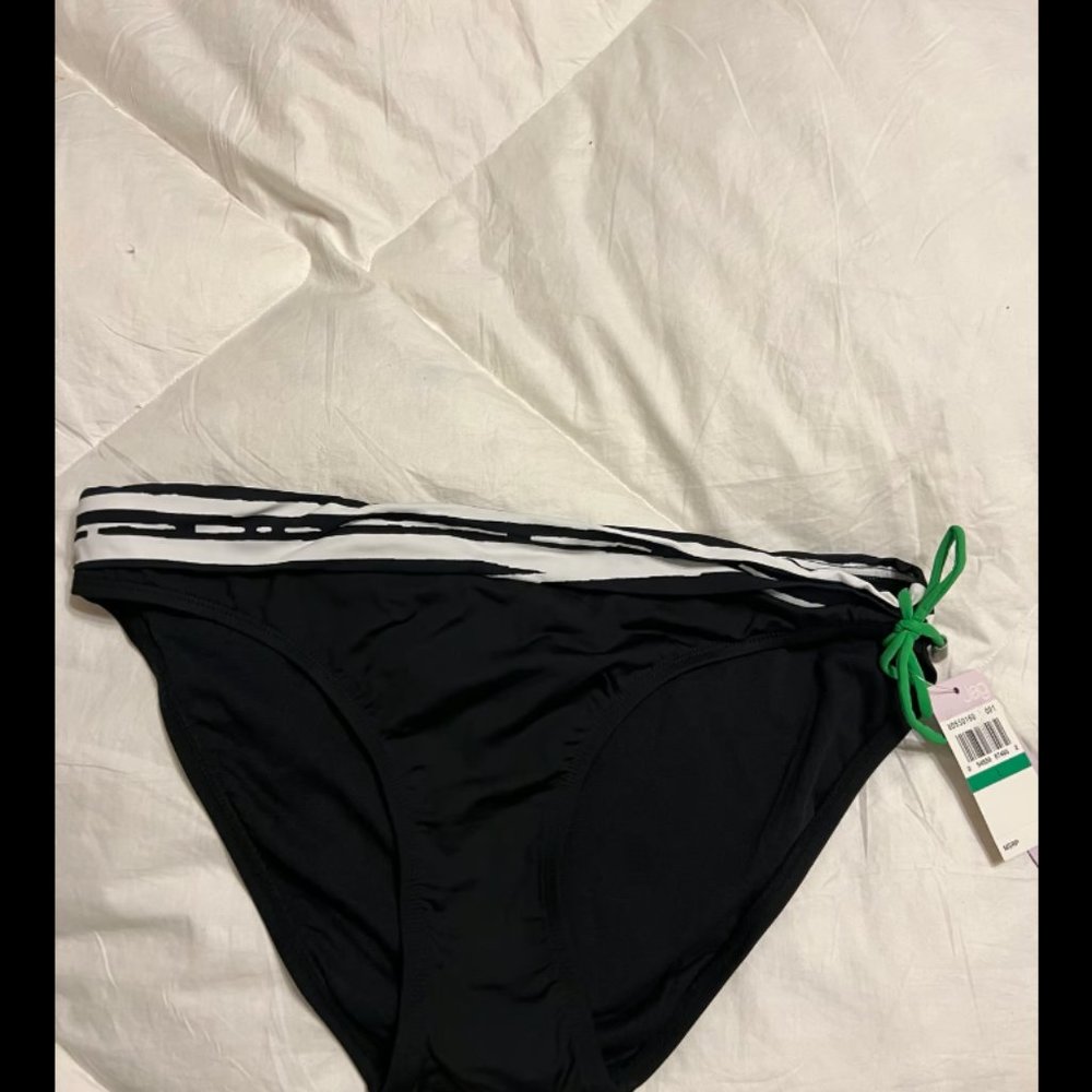 JAG black with white top bikini bottom size L womens swimsuit
